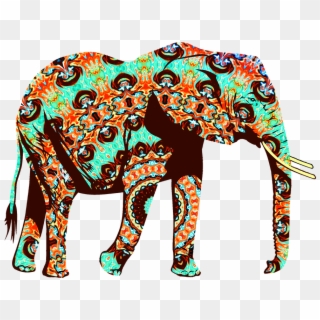 Free Png Colorful Elephant Tribal And Pop Fu Shower - 艺术 大 象 Clipart