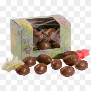 Orange Chocolate Eggs In Easter Candy Box - Chocolate Truffle Clipart