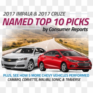 Chevy Consumer Reports Name Impala & Cruze In Top 10 - Chevrolet Volt Clipart