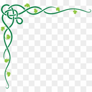 Celtic Vine Light Green And Dark Green Png - Pink And Black Borders Clipart