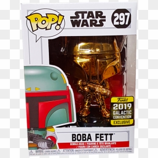 Boba Fett Gold Chrome Swc 2019 Exclusive Pop Vinyl - Star Wars Celebration Funko 2019 Clipart