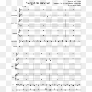 Sleepytime Junction Sheet Music Composed By Lyricist - College Of Engineering Pune Cut Off Clipart