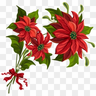 #christmas #poinsettia #poinsetta #terrieasterly - Vintage Christmas Flower Png Clipart