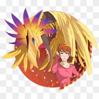 Digimon Achtergrond Entitled Sora And Phoniexmon - Cartoon Clipart