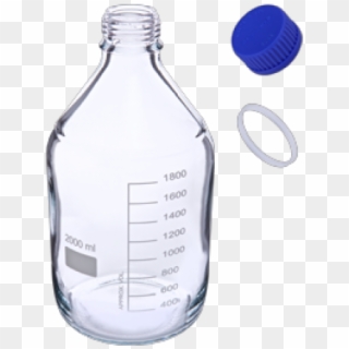 2l Clear Glass, Screw Top & 45mm, Solid Cap, - Glass Bottle Clipart
