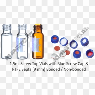 Ptfe Septa Blue Screw Cap - Glass Bottle Clipart