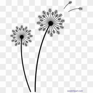 Dandelions Black Clip Art - Dandelion Svg File Free - Png Download