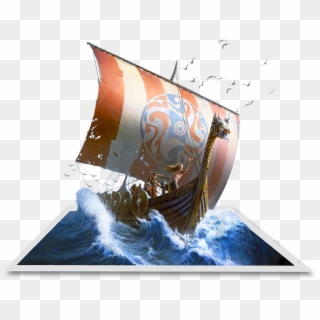 3d Pop Out Photo Effect - Viking Ship Art Clipart