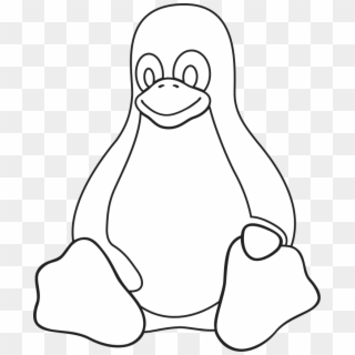Tux Bw - Svg - Linux Penguin Black And White Clipart
