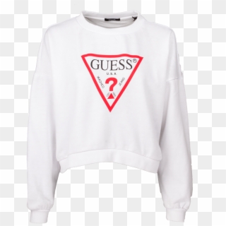 Women's Guess Jeans Basic Fleece White White - Guess Clipart