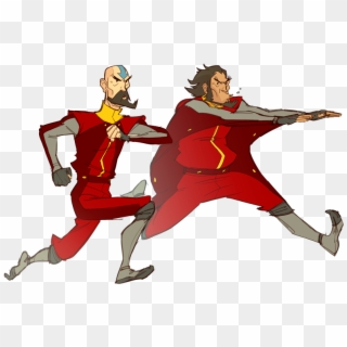 Tenzin And Bumi In Their Pajamas Are Here To Save The - Legend Of Korra Airbender Suits Clipart