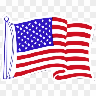 American Flag Fridge Magnet - Flag Waving Clipart