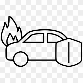 Car Fire Comments - Line Art Clipart