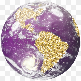 #earth #world #globe #planet #sparkle #glitter #gold - Earth Clipart