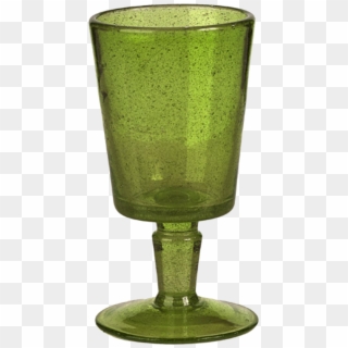 Wine Glass Bubble Green - Champagne Stemware Clipart