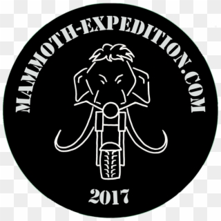 Mammoth Expedition Round Logo 600 Mammoth On Motorcycle - Emblem Clipart