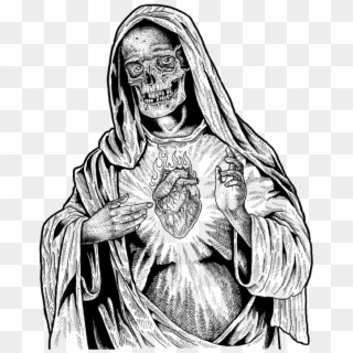Image Result For Behance Skull Pen Drawing - Virgin Mary Skull Drawing Clipart