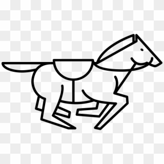 Running Horse With Saddle Strap Outline Comments - Graphic Design Horse Racing Clipart