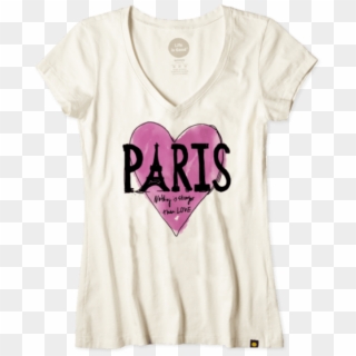 Life Is Good Paris Peace And Love Tee - Active Shirt Clipart