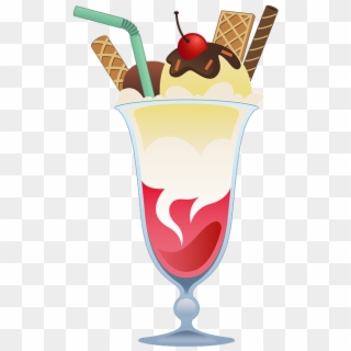 Ice Cream Cup Summer Glass Wafer Sweet Dessert - Dessert Clipart - Png Download