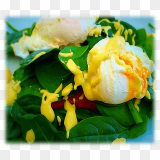 Eggs Benedict With Hollandaise Sauce And Spinach Save - Spinach Salad Clipart