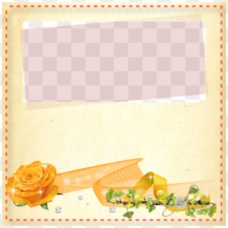 Yellow Cluster Square Transparent Frame Ribbon Ivy - Rose Clipart