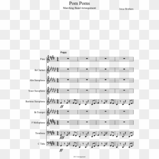 Pom Poms Sheet Music Composed By Jonas Brothers 1 Of - C Minor On Trumpet Clipart