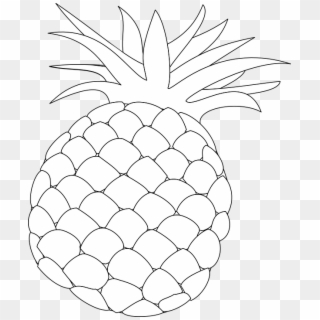 Pineapple Outline Food Fruit Health Hawaii Sweet - Pineapple Black And White Clipart Png Transparent Png