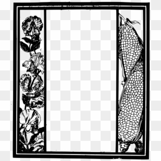 Black And White A Floral Fantasy In An Old English - Illustration Clipart