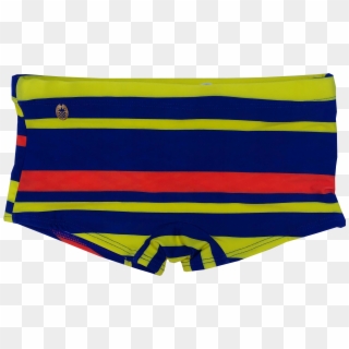 Sunga Box Listra Amarela Fundo Azul - Underpants Clipart