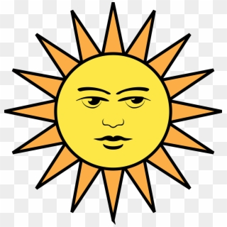 Burning Face Sun Symbol Png Image - Draw A Sun Step By Step Clipart