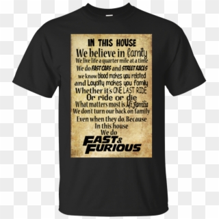 Fast And Furious Shirts In This House We Do Fast And - Active Shirt Clipart