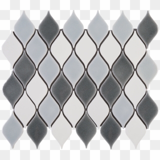 Tear Drop Pattern White And Grey Ceramic Mesh Mounted - Teardrop Pattern Clipart
