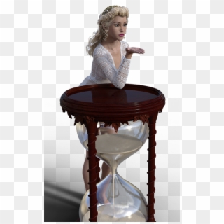Girl, Hourglass, Timepiece, Flow Of Time, Woman, Time - Mulher Dentro Da Ampulheta Png Clipart