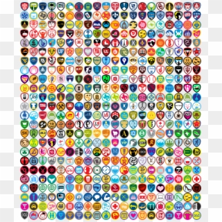 Every Foursquare Badge Released And A Few Bonus Ones - Blue With Dots Background Design Clipart