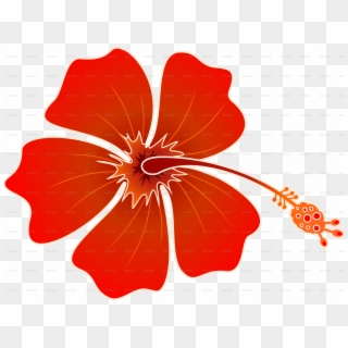 Red Hibiscus Png - Batik Hibiscus Clipart