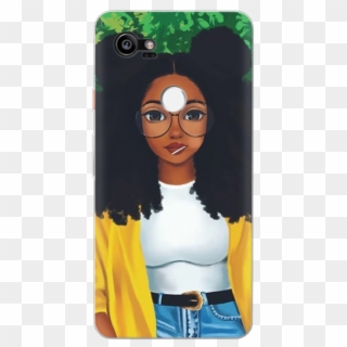 2bunz Melanin Poppin Aba Black Girl Soft Tpu Phone - Black Girl With Natural Hair Cartoon Clipart