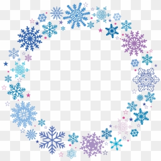 Circular Snowflake Frame - Snow Clipart