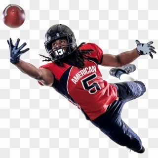 American Football Player Catching A Ball - Football Player Catching Ball Clipart