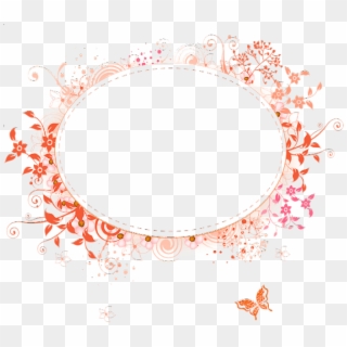 Free Png Best Stock Photos Round Orange Transparent - Frame Pink Flower Png Clipart