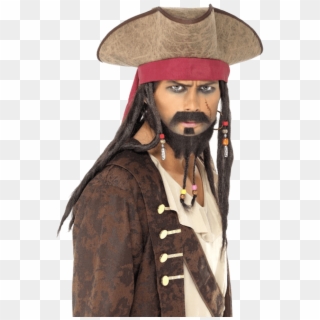 Adult Pirate Hat With Hair - Pirate Moustache Clipart