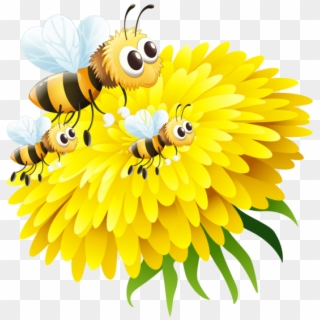 Bee In Flower, Bee, Honey Png And Psd File For Free - Flower And Bee Transparent Background Clipart