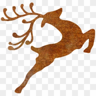 Thick Rusty Jumping Reindeer - Free Santa Sack Svg Clipart