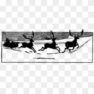 Santa And Reindeer Image - Elk Clipart