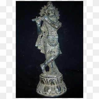 Lord Krishna God Bronze Brass Statue Playing Flute - Figurine Clipart