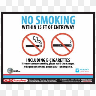 Chicago No Smoking Poster - No Smoking E Cigarettes City Of Chicago Clipart