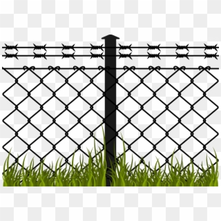 Jpg Transparent Library Barbed Fence Chain Link Hand - Barbed Wire Fence Clipart - Png Download