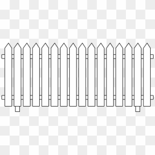 Picture Royalty Free Download Fence Clip Black And - White Picket Fence Clipart - Png Download