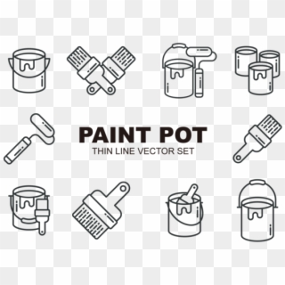Paint Pot Icons Vector Clipart