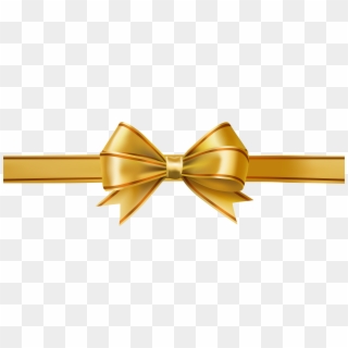 Gold Christmas Bow Clipart - Golden Bow Ribbon Png Transparent Png